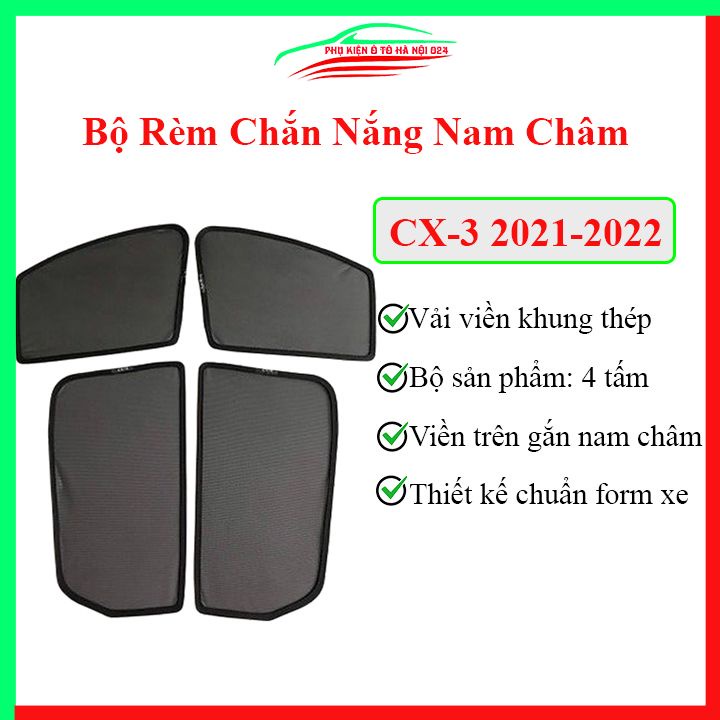 Bộ rèm chắn nắng MAZDA CX3 2021-2022 cố định nam châm thuận tiện