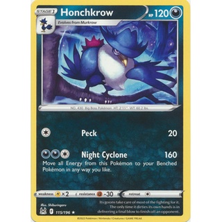Thẻ bài pokemon honchkrow - 115/196 - rare