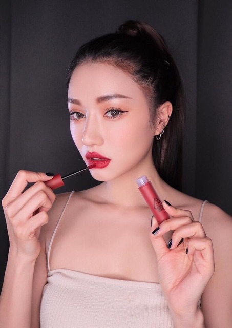 son kem lì 3ce SOFT LIP LACQUER PERK UP màu đỏ hồng trầm