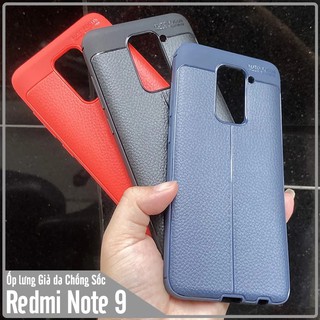 Ốp lưng cho xiaomi redmi note 9 - redmi 10x pro giả da chống sốc auto