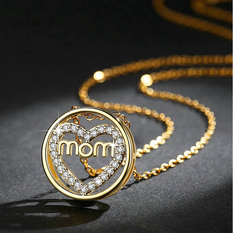 Vòng cổ Mặt Tròn Khắc Chữ MOM Thời Trang Hàn Quốc Dành Cho Ngày Của Mẹ