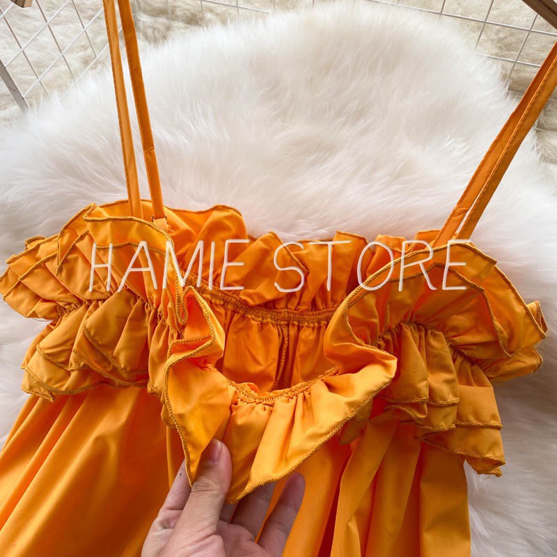 Váy 2 dây maxi đi biển đầm maxi dáng dài bèo chun ngực điệu đà HV150, váy suông dài qua gối đi du lịch đi chơi | BigBuy360 - bigbuy360.vn