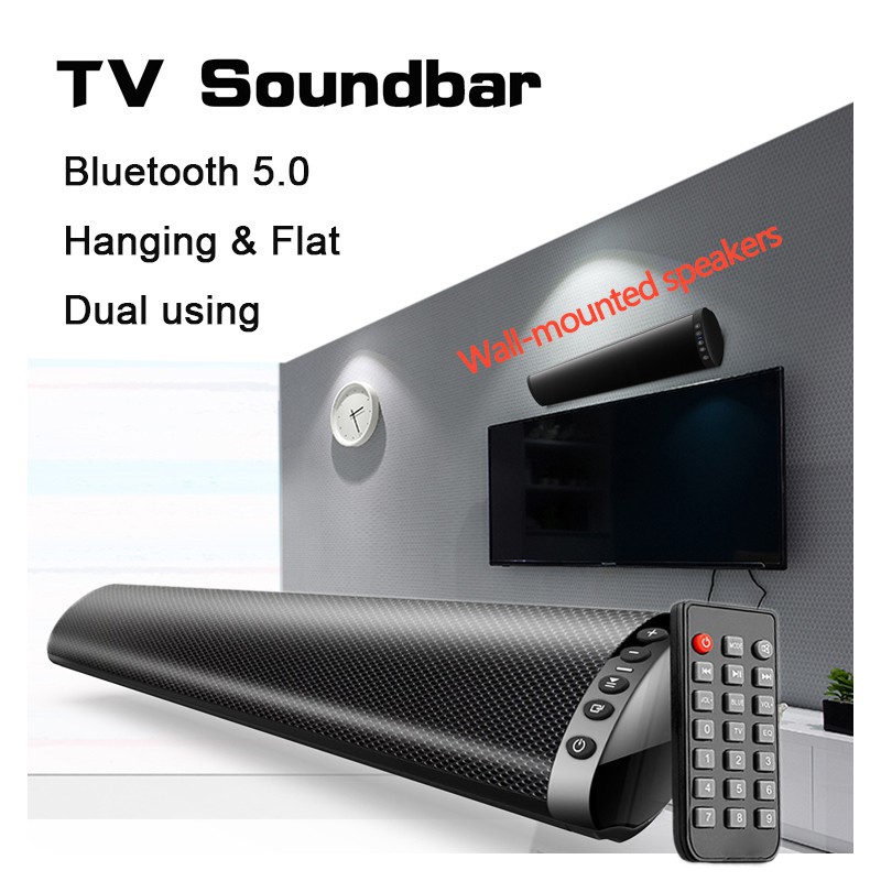 ■PROMO20W Sound Bar gắn tường Bluetooth 5.0 TV Soundbar Loa không dây Dàn âm thanh nổi tại nhà Hifi Column Surround