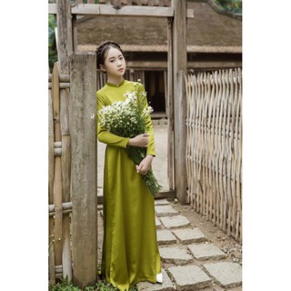 áo dài lụa xsnh cốm kèm quần