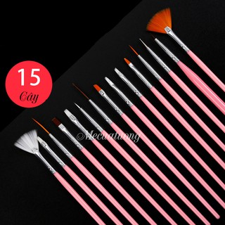 Bộ cọ 3D cao cấp vẽ móng nghệ thuật làm nail 15 cây