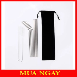 Combo 2 ống hút inox + 1 cọ rửa cao cấp