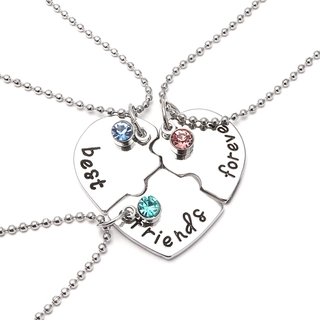 Set 3 Vòng cổ Tình Bạn Mặt Trái Tim Đính Đá ☆Shbarbie