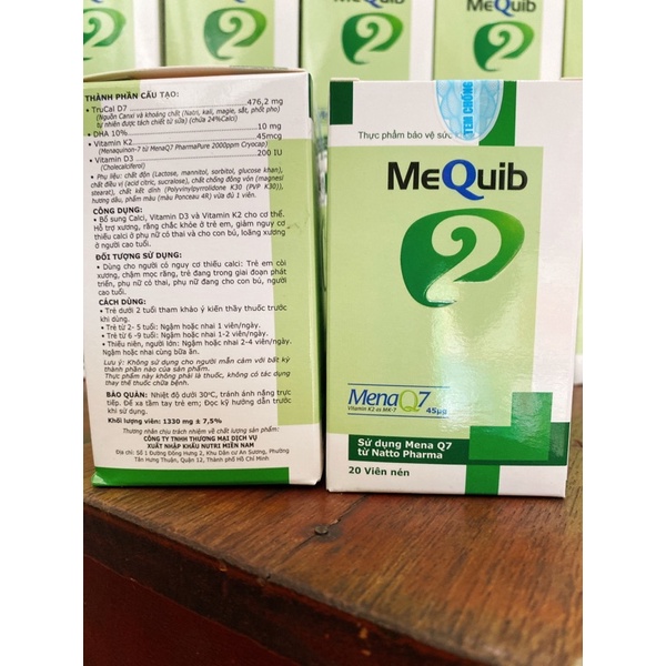 Mequib 2 – Bổ sung Vitamin D3 và Vitamin K2 cho người có nguy cơ bị thiếu calci.