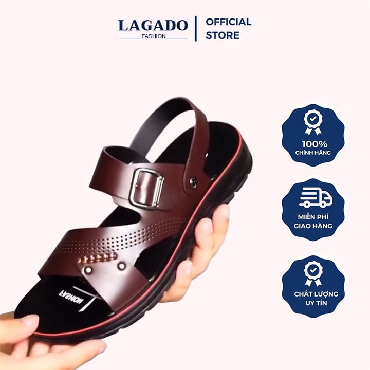 Dép Da Nam Thời Trang LAGADO Quai Ngang Chéo Nhiều Mẫu Mã size 38-43