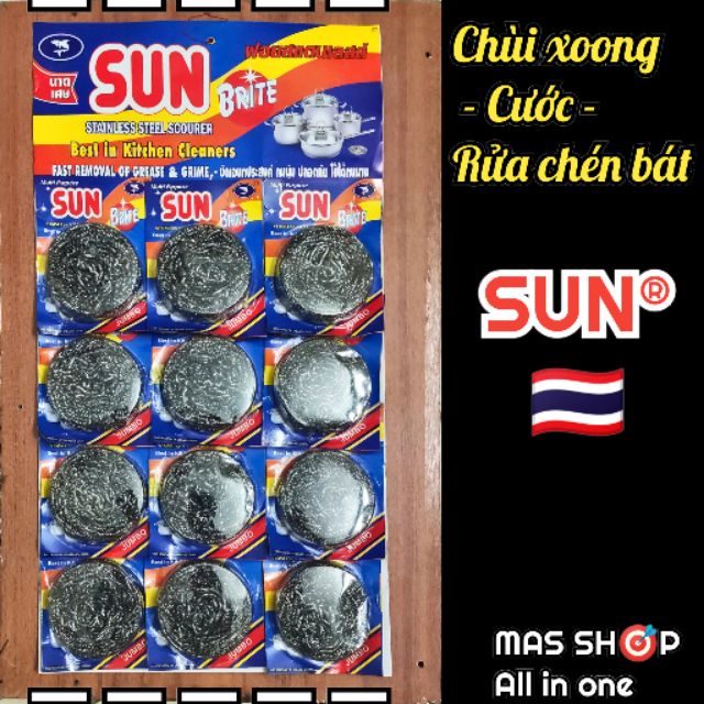 Cước sắt - Chùi xoong rửa chén bát SUN® Thái Lan cao cấp
