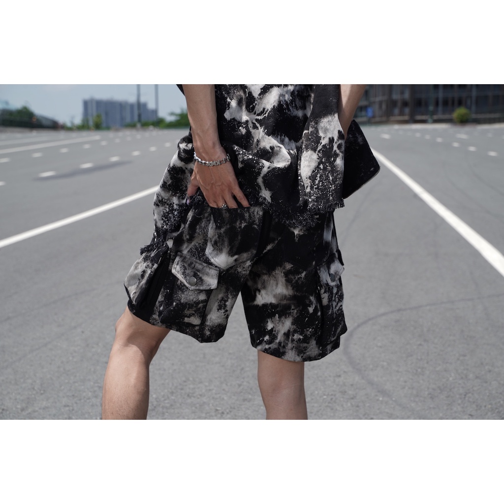 Quần short nam denim xử lý wash thoải mái bền V VICOLAS - ASPHALT SHORT