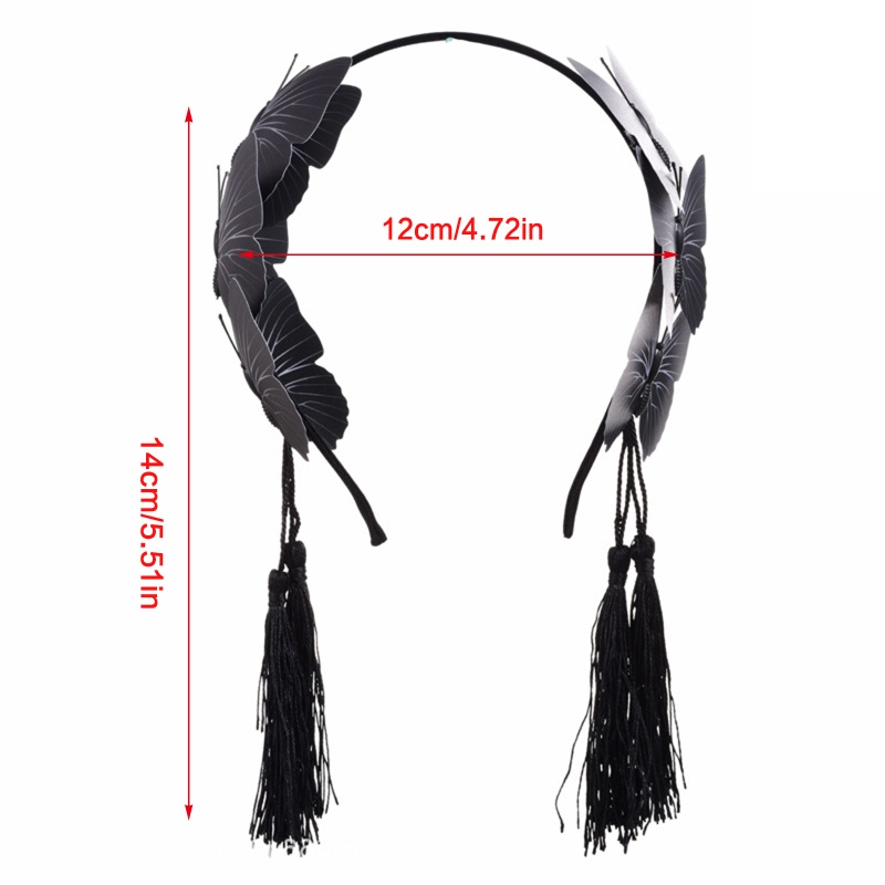 Băng Đô Hình Cánh Bướm Tua Rua Phong Cách Gothic