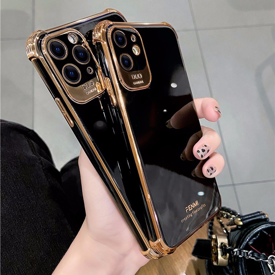 Ốp Điện Thoại Nhựa TPU Trong Suốt Viền Màu Cho Iphone 12 Mini 11pro Max Xs Max Xr Se2 7 8 Plus