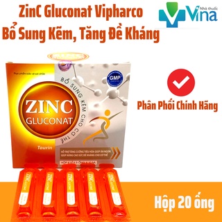 ZINC Gluconat - Bổ xung Kẽm cho cơ thể, tăng sức đề kháng- 4 vỉ x 5 ống