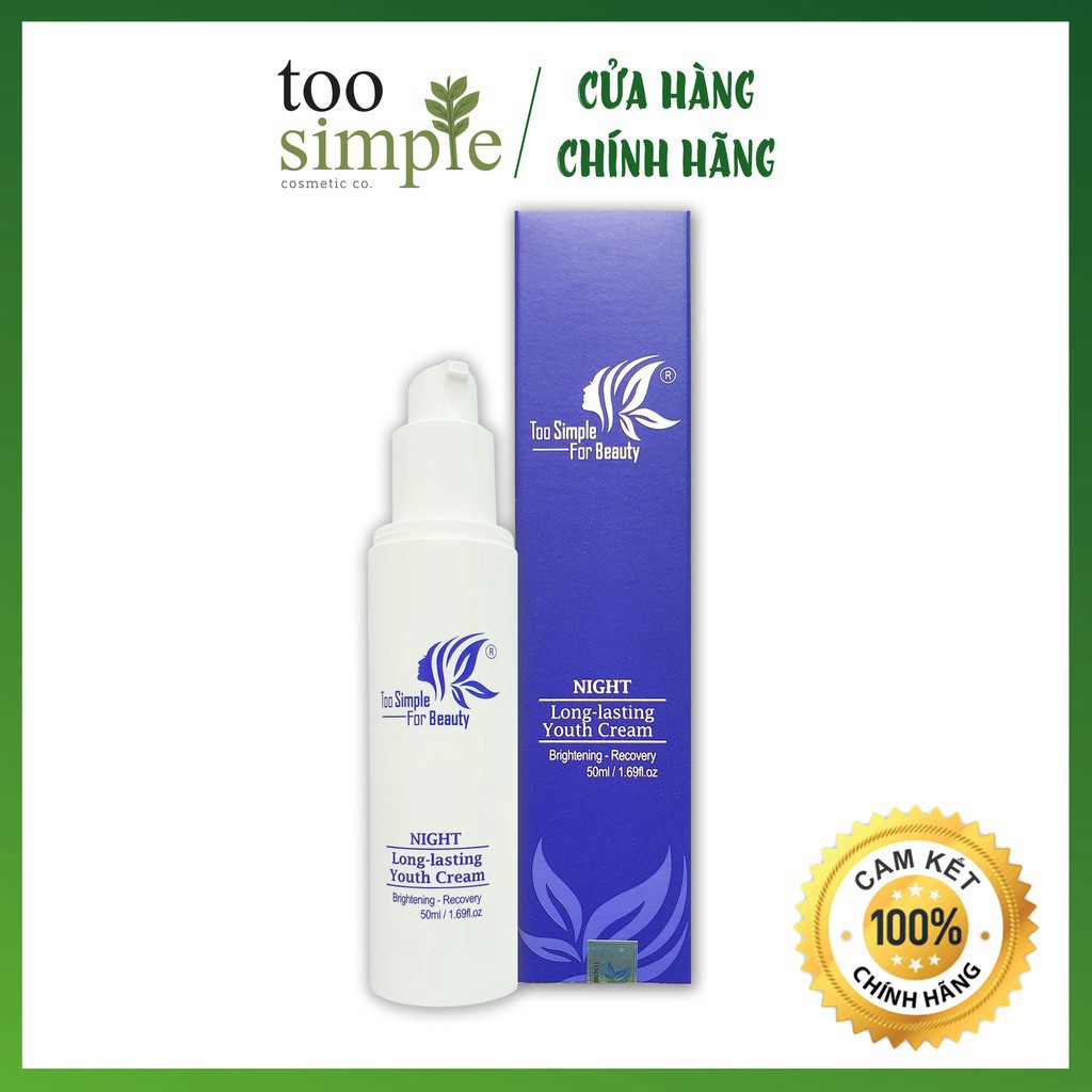 Kem tone up dưỡng trắng đêm Too Simple For Beauty 50 ml