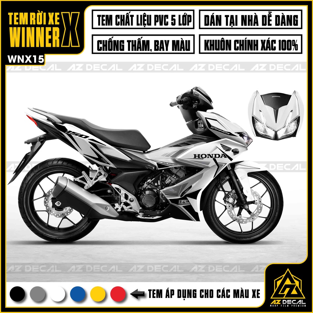 Tem Rời Winner X Phong Cách Thể Thao | WNX15 | Chất Liệu Decal Chống Nước, Dán Nhiều Vị Trí Cho Xe