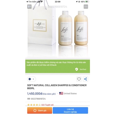 [+Tặng mũ trùm] Bộ dầu gội xả Collagen SOFT Nature No1 No2 phục hồi mềm mượt, hỗ trợ trị gàu, không chứa silicon 800mlx2