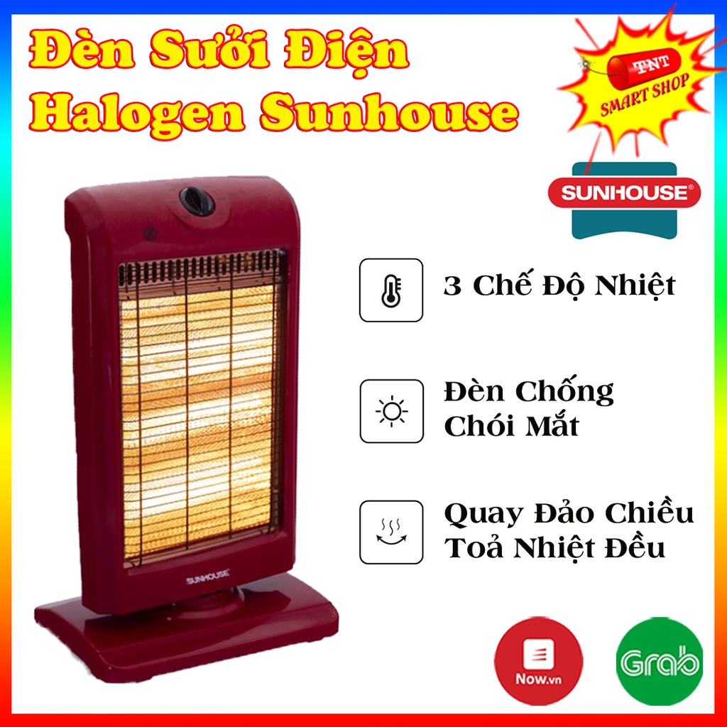 Đèn Sưởi Điện 3 Bóng Halogen Sunhouse SHD7016- Máy Sưởi Ấm Sunhouse Nhỏ Gọn, Ấm Áp