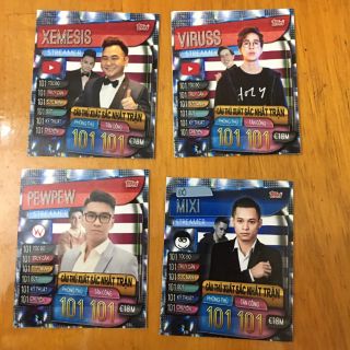 Thẻ match attax TỨ HOÀNG STREAMER: ĐỘ MIXI MIXIGAMING PEWPEW  VIRUSS XEMESIS