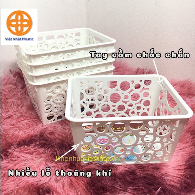 COMBO 5 Khay nhựa Nhật Bản bé Việt Nhật (5690), khay nhựa đa năng đựng đồ decor phòng