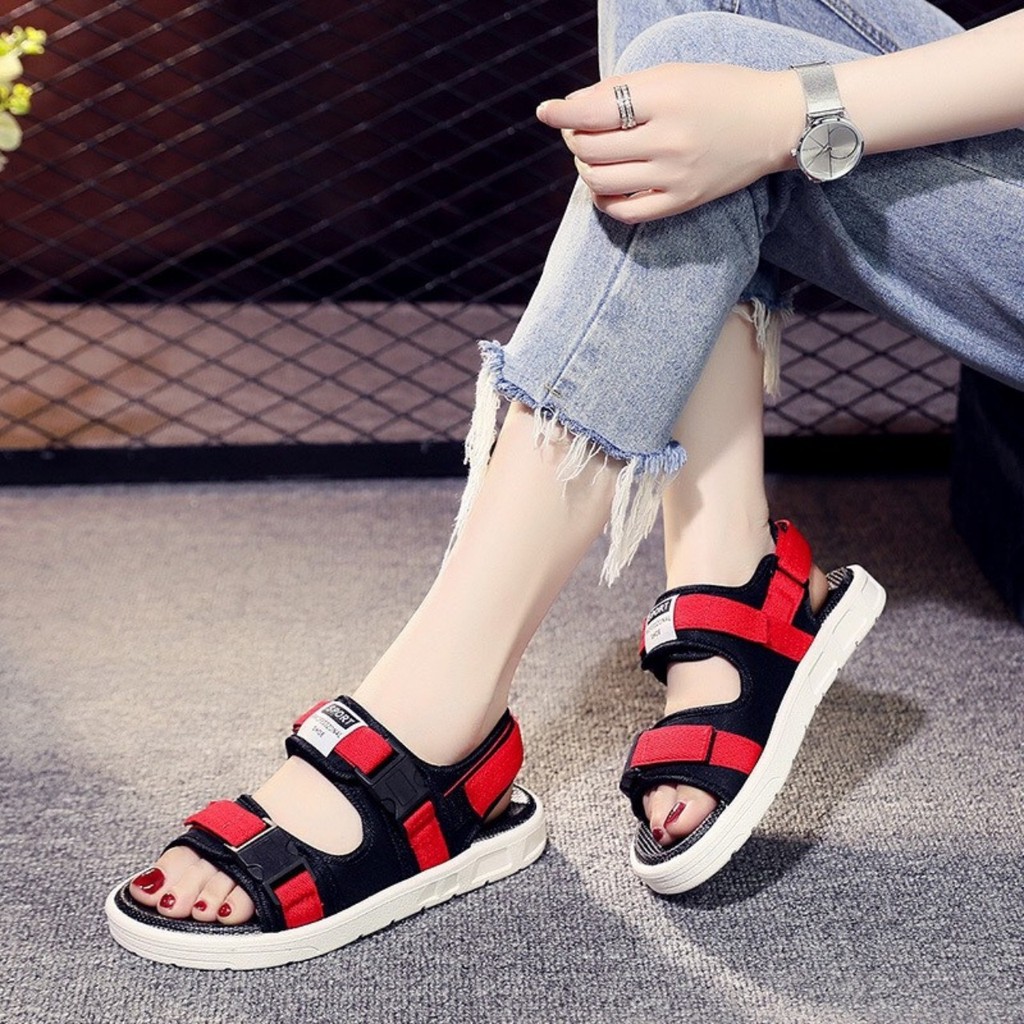 ( Có 2 màu ) Dép sandal nam và nữ 2 quai Fashion đế cao su cực êm