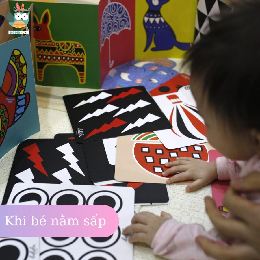 BỘ 6 THẺ DECAL KÍCH THÍCH THỊ GIÁC CHO BÉ LALALABABY