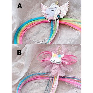 Tự tạo kiểu tóc cho con gái cùng chiếc kẹp tóc dâu kim tuyến ngựa pony unicorn 7 sắc cầu vồng