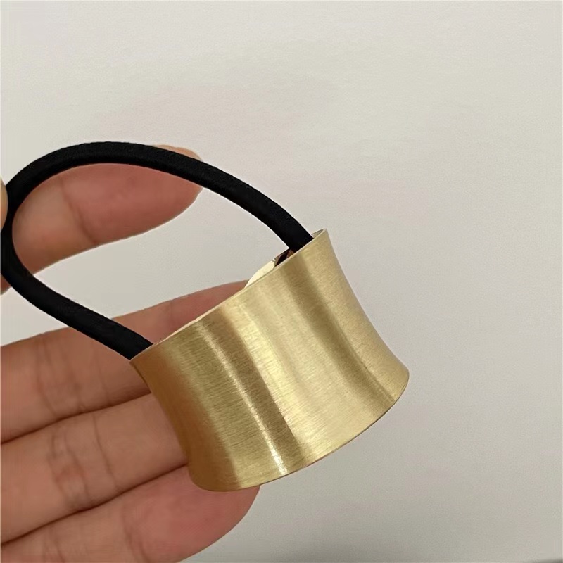 Dây Cột Tóc Màu Vàng Đồng Bằng Hợp Kim Phong Cách Hàn Quốc Thời Trang Cho Nữ