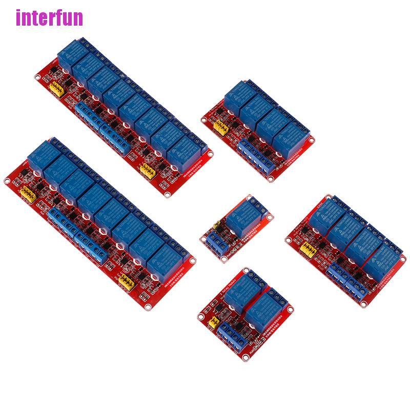 [Interfun1] 1-2-4-8 Channel 12V / 24V Relay Module With Optocoupler  (High / Low Trigger) [Fun]