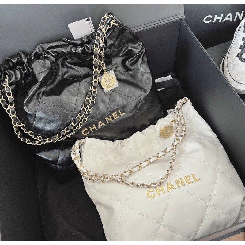 Hot CH.ANNEL SHOP.PINGDA NHÁm❌Ch.annel sho.pping bag super Về 3 màu hot hit đen - trắng- hồng👌size 40cm❤️