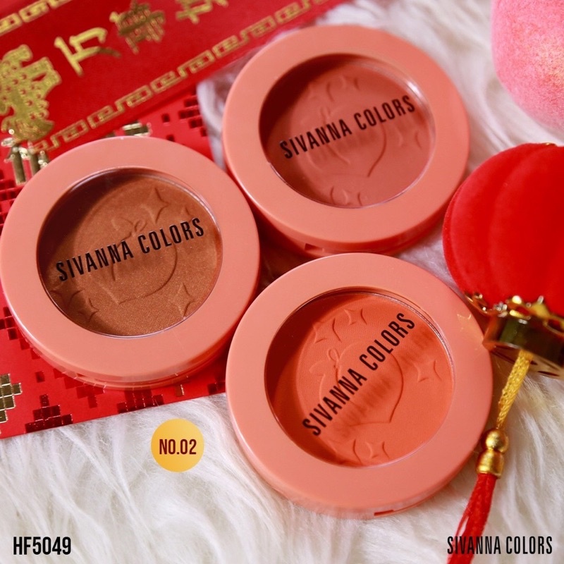 Set Má Hồng Siêu Lì, Ánh Nhũ Tone Cam hot trend Sivanna HF5049
