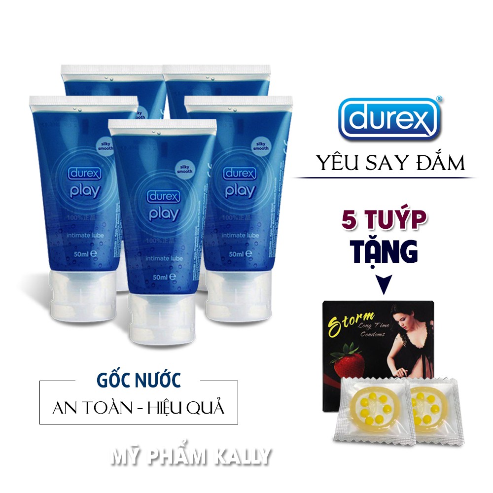 [BỘ 5 TUÝP] Gel Bôi Trơn Durex Play (50ml). Gel Bôi Trơn Âm Đạo Tăng Hưng Phấn Kéo Dài Thời Gian QH, An Toàn &amp; Hiệu Quả.