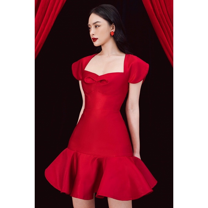 🔥𝓠𝓾ả𝓷𝓰 𝓒𝓱â𝓾 CAO CẤP🔥 Đầm ôm body dáng đuôi cá ngắn phối tay con cúp ngực ladyvin