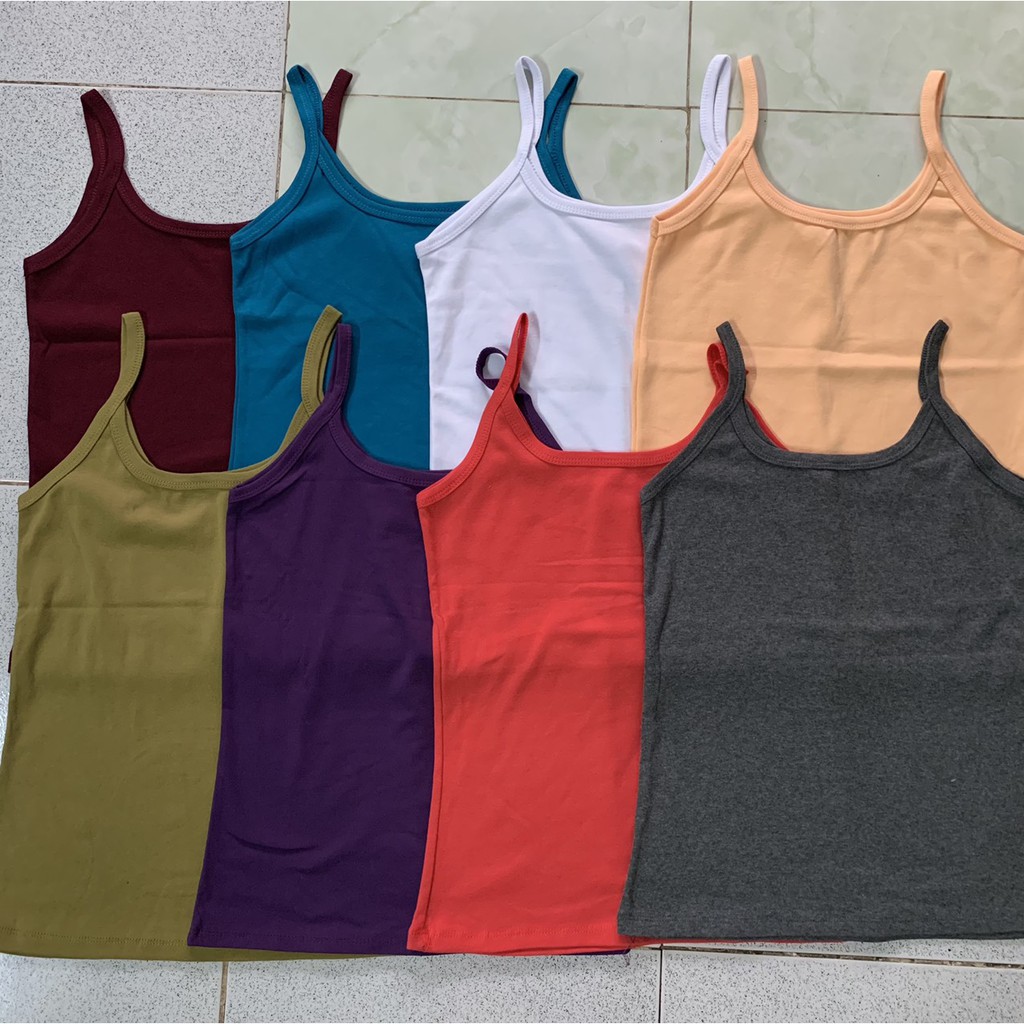 Áo thun 2 dây thun cotton co giãn 4 chiều ôm body chất đẹp