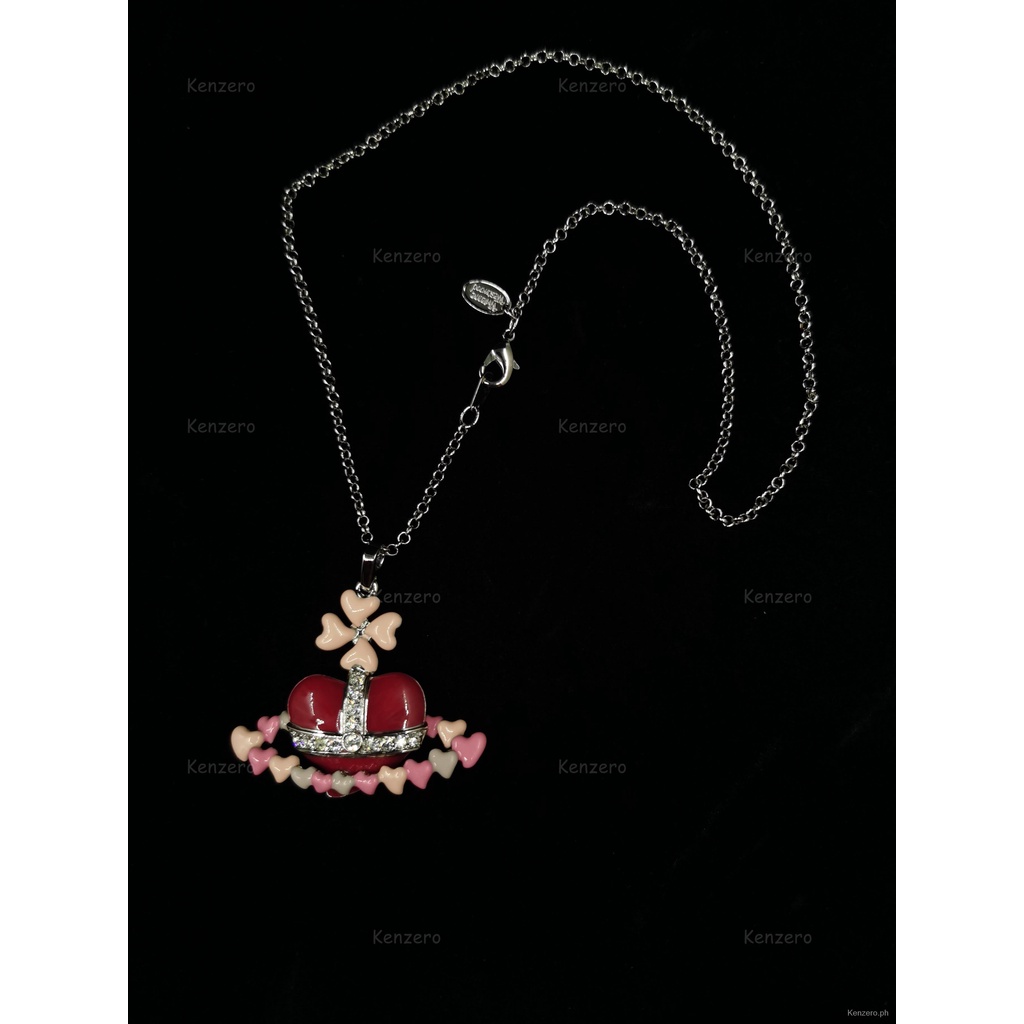 Vòng cổ Mặt Gỗ Hồng Hình Trái Tim Màu Sắc