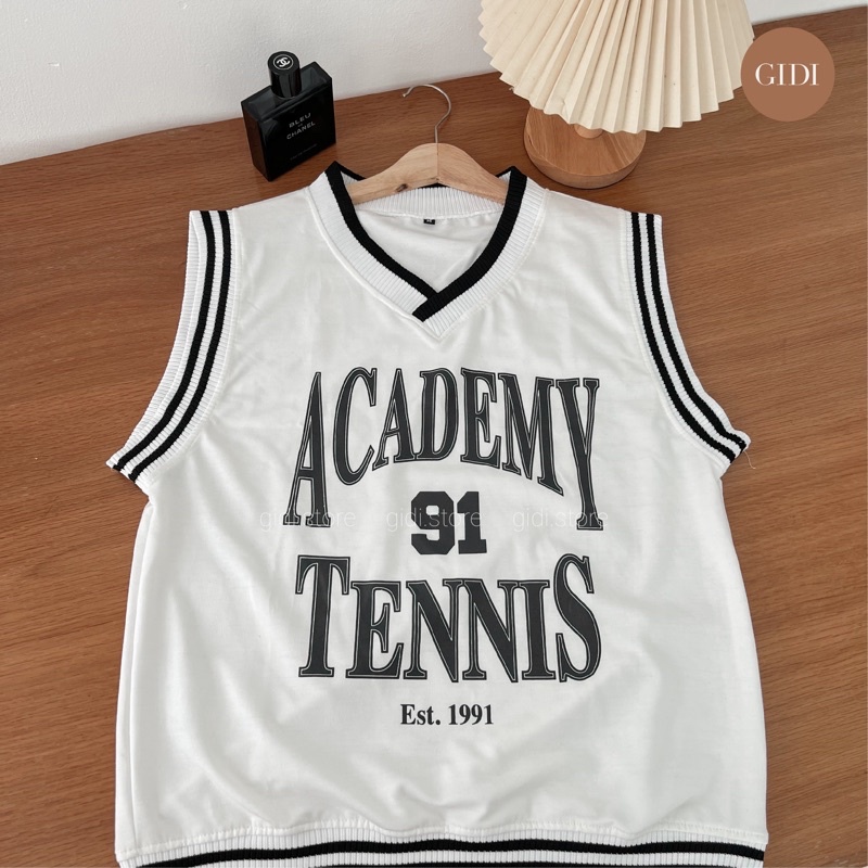 Áo Gile ACADEMY TENNIS 1991 Nam nữ unisex vải thun da cá tici co giãn cực mát form rộng