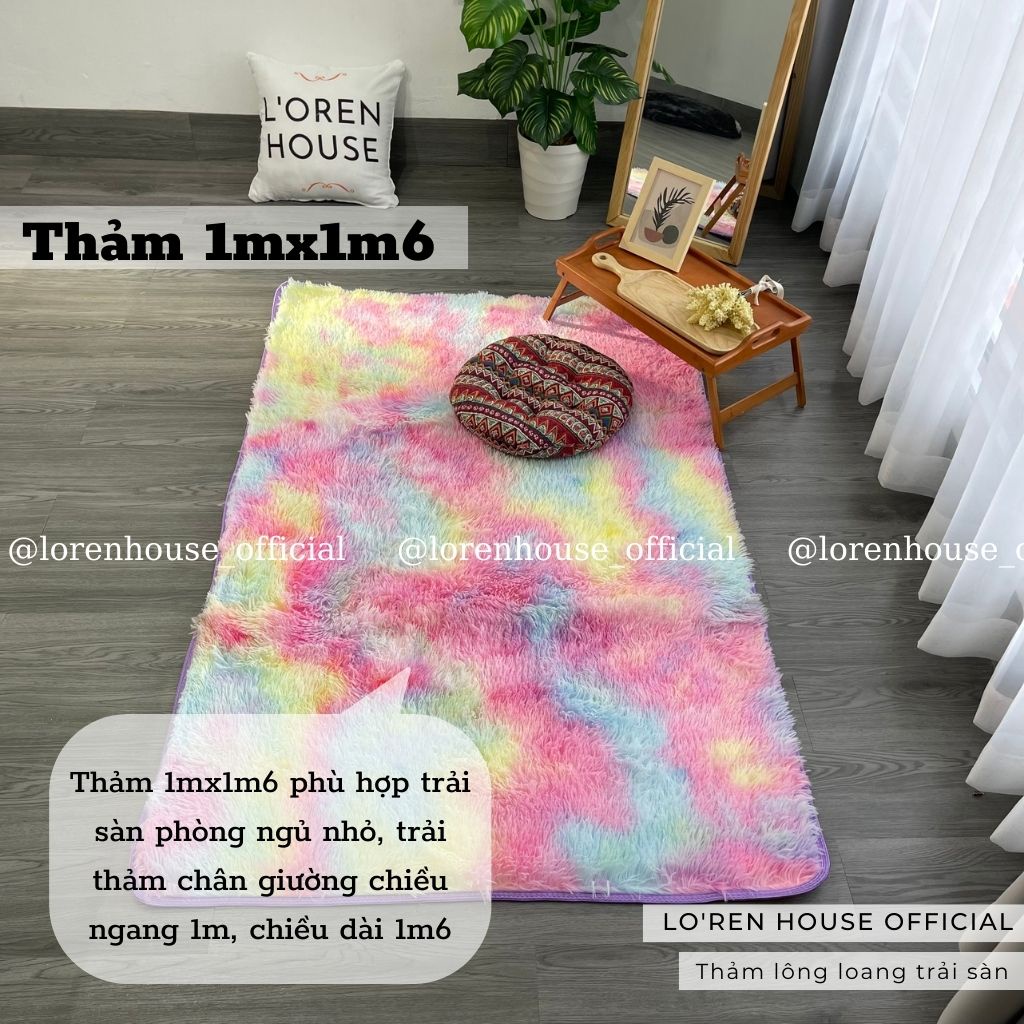 Thảm lông trải sàn mềm mượt trang trí nhà cửa, decor phòng sinh viên đủ kích thước