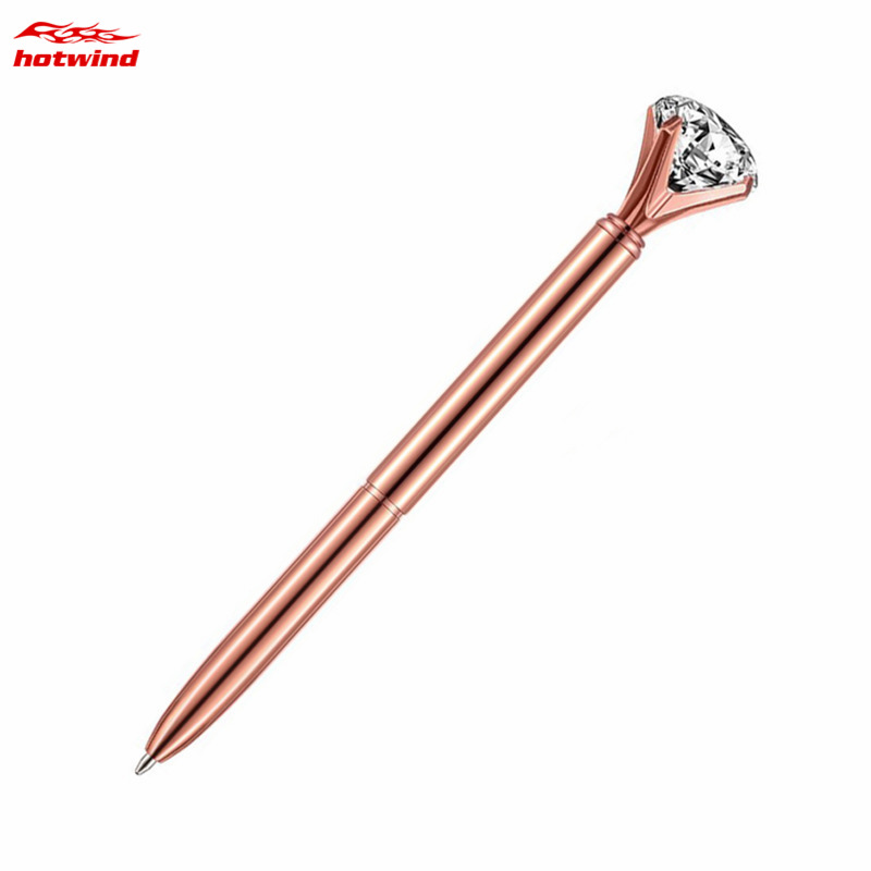 Bút bi thiết kế gắn viên kim cương pha lê giả thời trang cho trường học/văn phòng