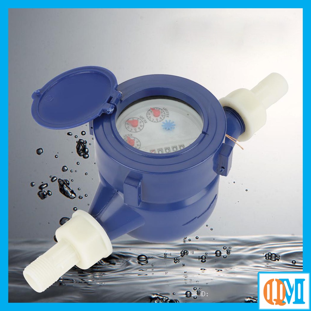 Công tơ nước, đồng hồ đo nước sinh hoạt màu xanh thẫm DN15 siêu bền đẹp, giá tốt - QM.PK111