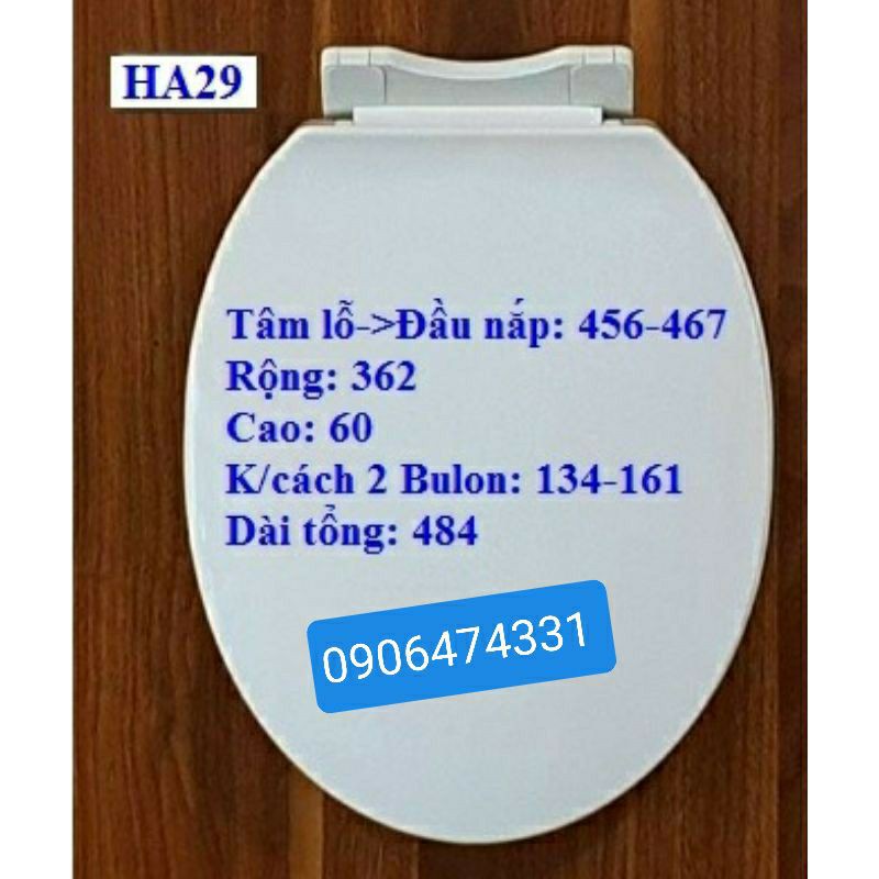 Nắp bàn cầu rơi êm cao cấp HA29