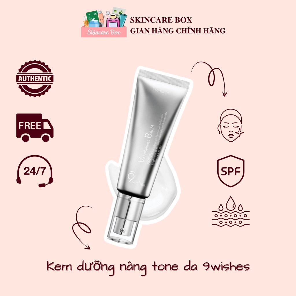 KEM DƯỠNG DA NÂNG TONE CHỐNG NẮNG 9 WISHES VANISHING BALM PREMIUM SPF 21++
