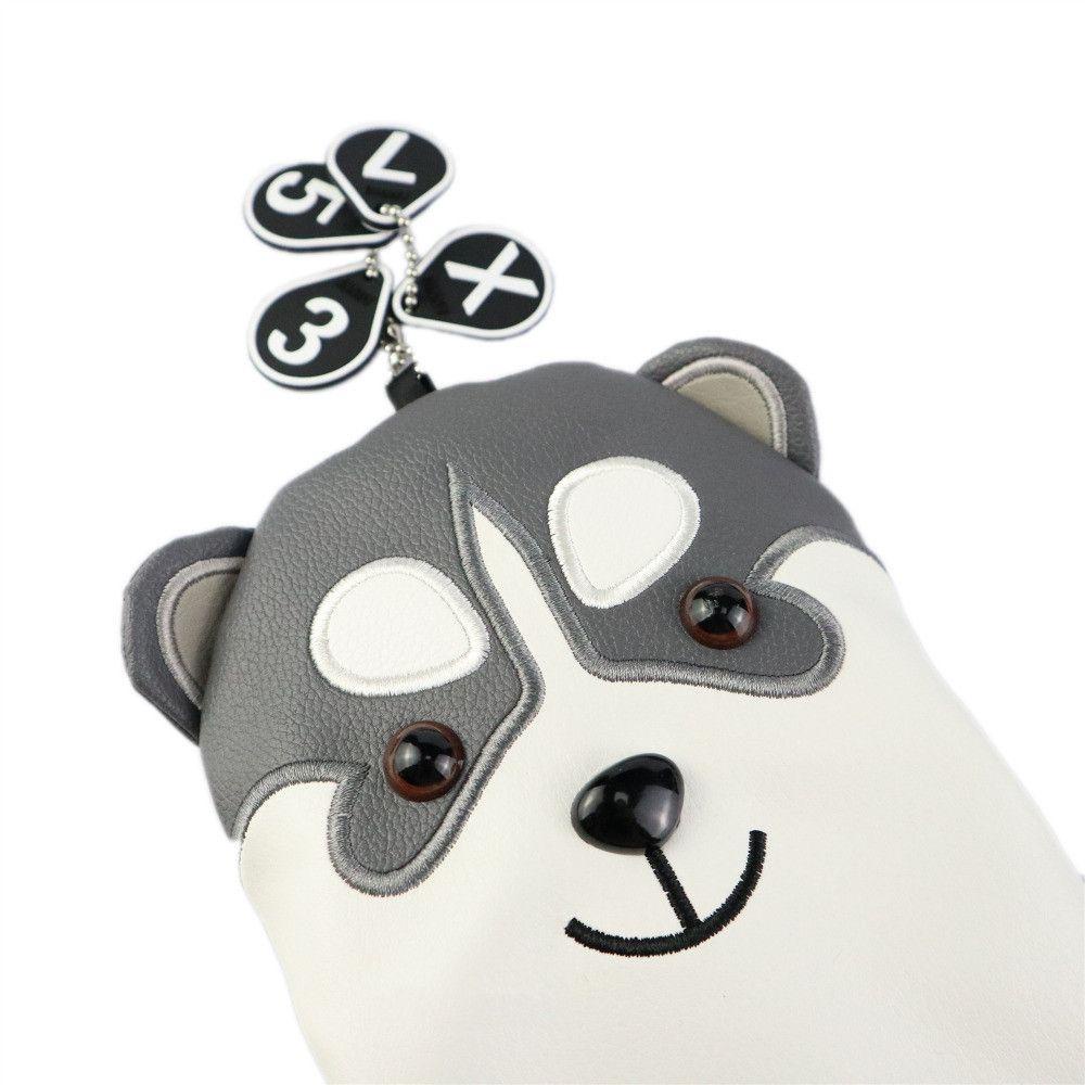 Vỏ Bọc Bảo Vệ Đầu Gậy Đánh Golf Hybrid Mallet Putter Blade Thiết Kế Hình Chú Chó Husky Hoạt Hình JARRED