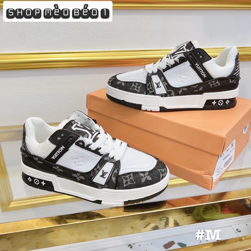 Giày thể thao lv viền hoạ tiết fullbox