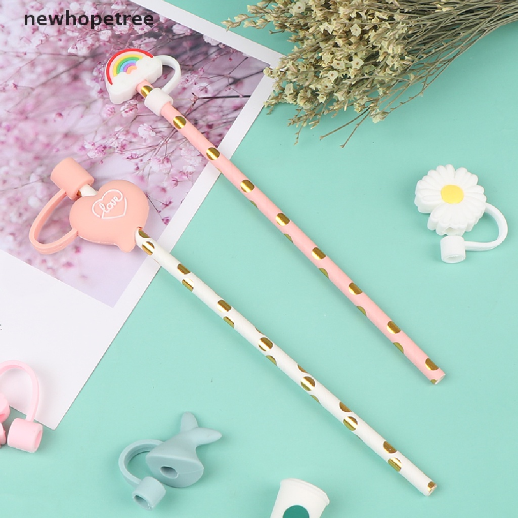 1 Nắp Đậy Ống Hút Bằng Silicone 6-8mm Họa Tiết Hoạt Hình