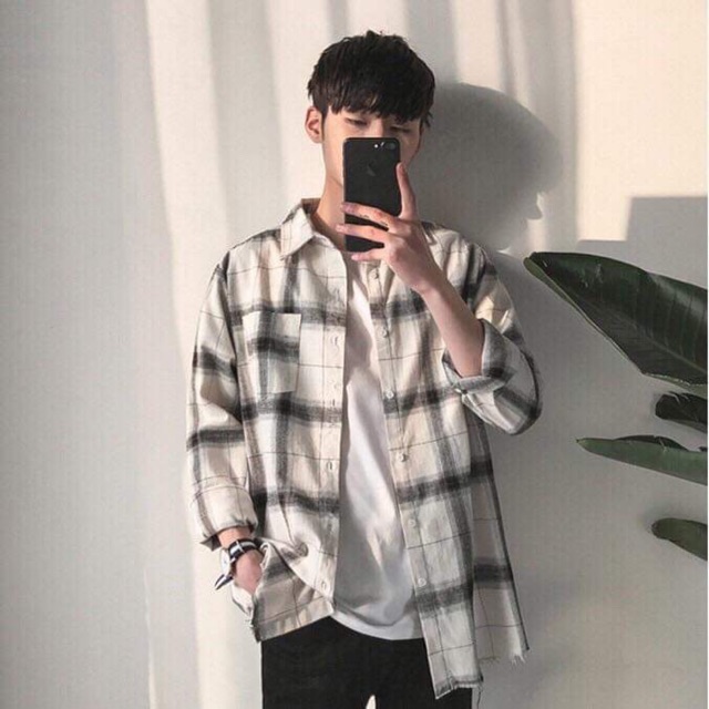 [Mã FAMAYMA2 giảm 10K đơn 50K] Áo sơ mi kẻ thô nam HSU0819