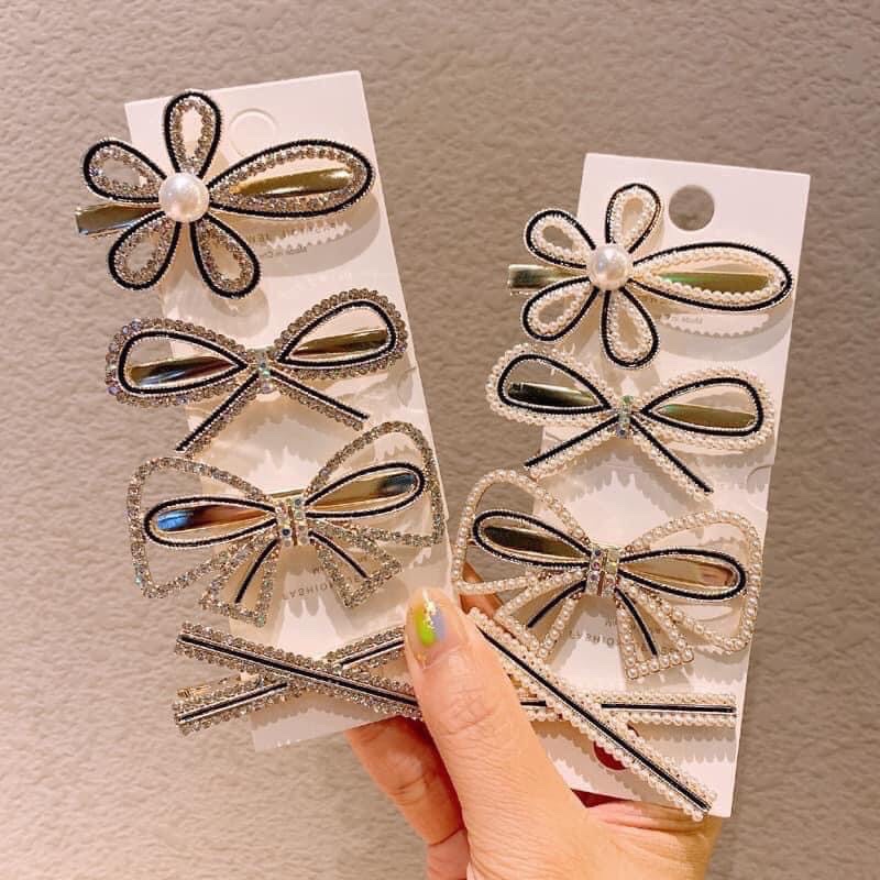 Set cặp 4 chi tiết nơ hoa chéo