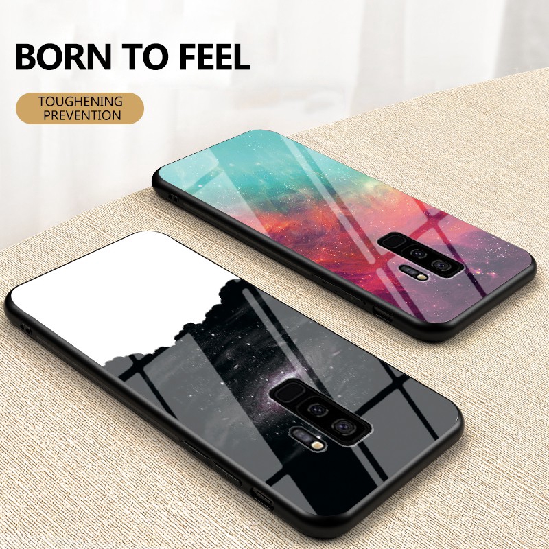 Starry Sky Phone Case Samsung Galaxy S9 Plus A70 A70S A80 A90 5G Hard Tempered Glass Cover Shockproof