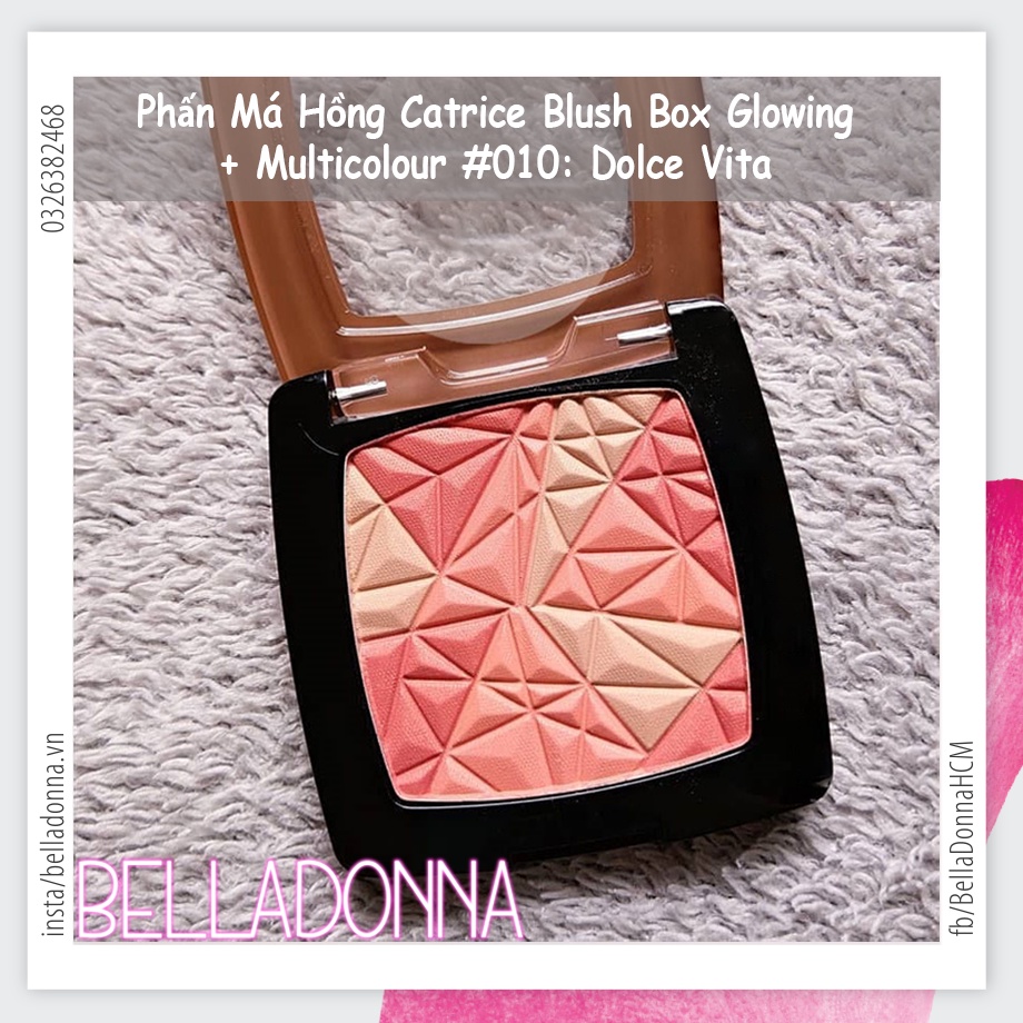 Phấn Má Hồng Catrice Blush Box Glowing + Multicolour #010 Dolce Vita: Tông cam đào