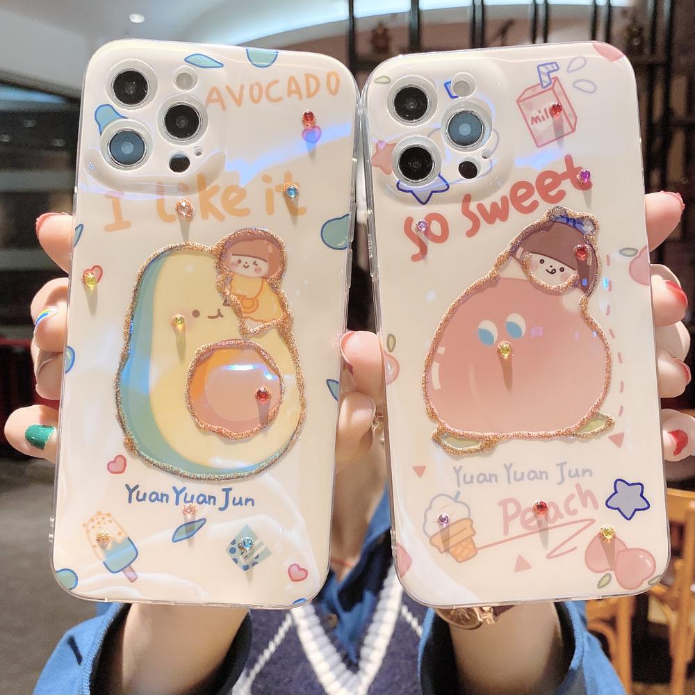 Samsung S21 Ultra A52 A72 A32 M02 A12 A02S A02 S20 Note 20 Ultra S21 S20 Plus S20FE Note 10 Plus Note10 Lite Edge Protector Case with Lens Protector Shockproof Case Cartoon Painting Case S21+ Case Girl