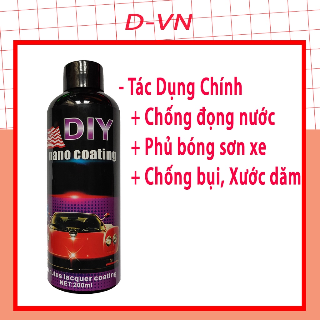 Chai xịt phủ nano chống nước kính, phủ bóng sơn xe ô tô - Chống nước bề mặt kính cận, kính mũ - DIY Nano Coat